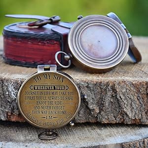 Engraved Bress Compass Gift To My Son - Image 2