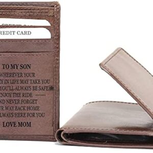 Engraved Wallet for Men Slim Men's Leather Stylish Wallet with Credit Card ID Window Best Gift For Men (My Husband Gift)