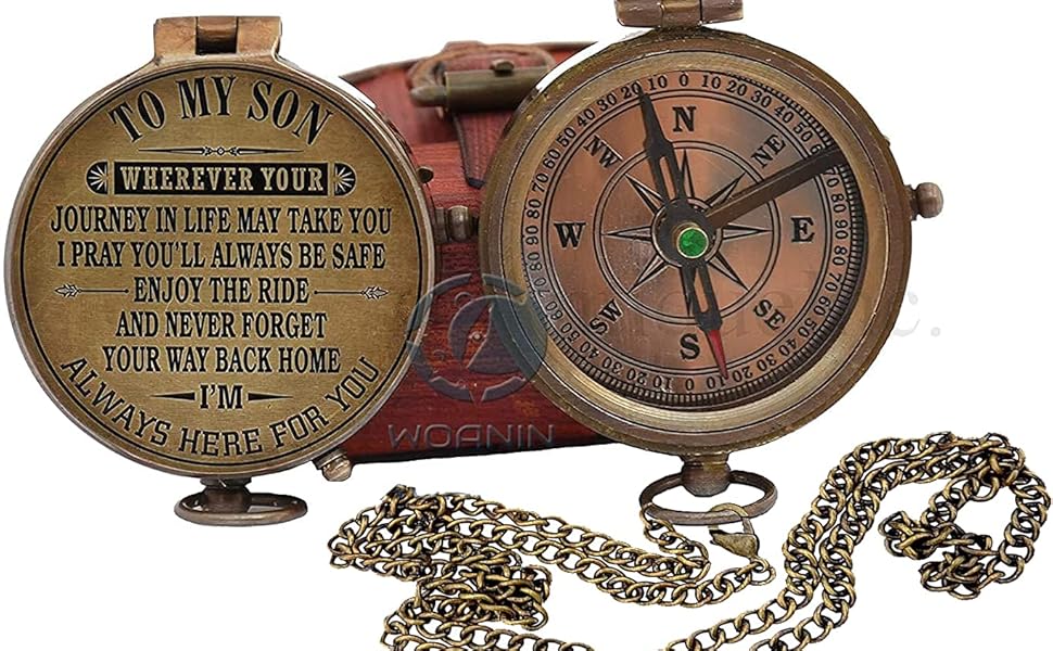 Engraved Bress Compass Gift To My Son - Image 3