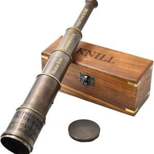 Antique Telescope 1915 London Brass Maritime 20x Vintage Pirate Spyglass Functional Brass & Clear Vision Pirate Telescope 18" with Leather case - Wonderful Gift (Personalized)