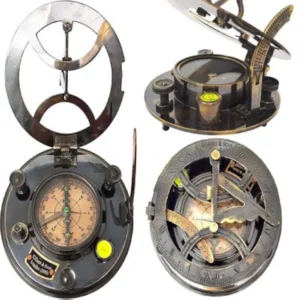 Sundial Brass Compass- Brass Nautical - Antique Brass & Copper Sundial Compass, Sundial Clock - Sun Clock Ship Replica Watch