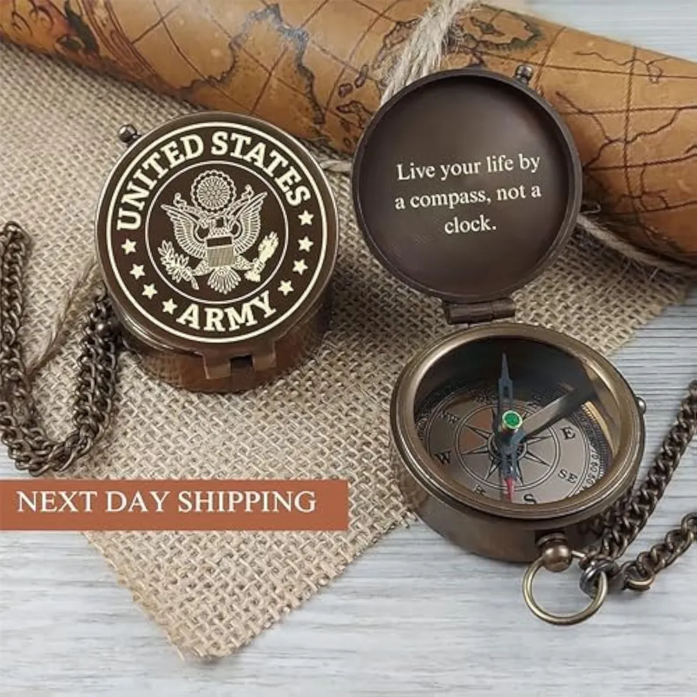 Compass with Special Engraved Greeting for Men/Him, Husband Gifts from Wife, Romantic Gift Ideas for Him/Her/Soldier/US Navy Seal Army - Image 10