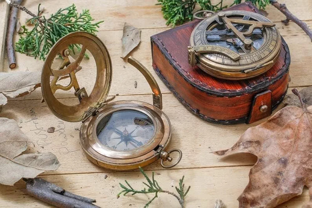 Son Gifts Mom and Dad, to My Son Compass Comes Grain Leather Case Brass Nautical - Personalized Sundial Compass, Birthday Gifts, Graduation Gifts - Image 2