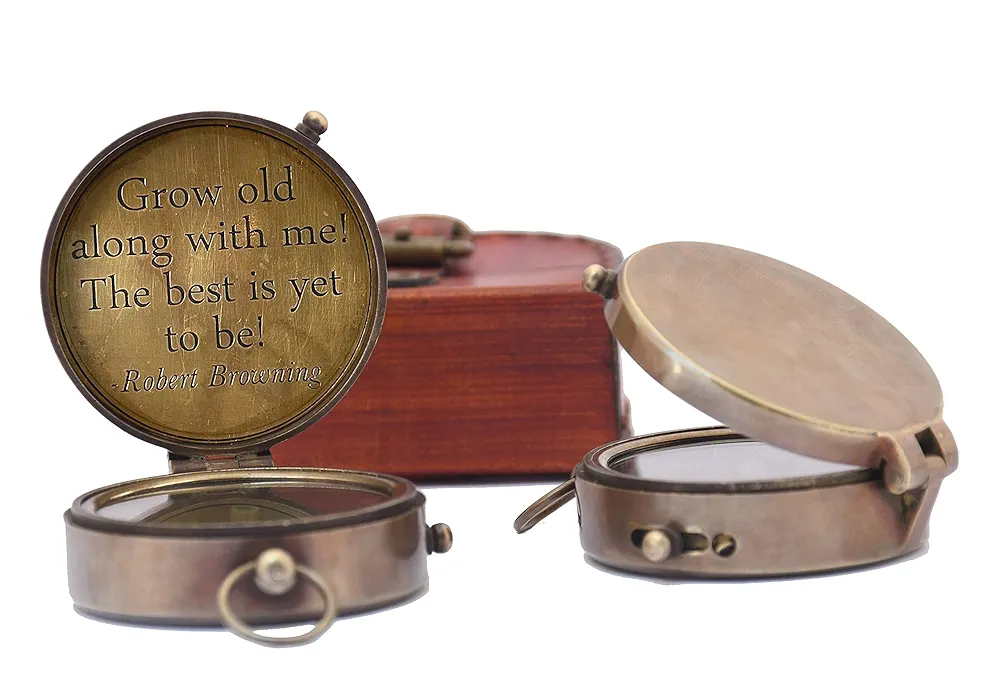 Personalized Inscription Antique Brass Compass Engraved with Leather Case Son Mom Children Gift Baptism Birthday Working Compass - Image 7
