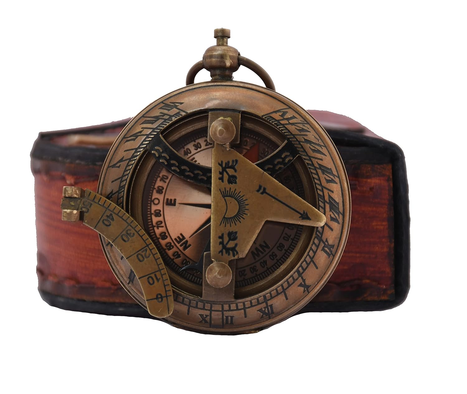 Engraved Sundial Compass - Vintage Personalized Compass- Antique Nautical Brass Compass for Men and Women, Gift for Birthday (Joshua 1:9) - Image 2