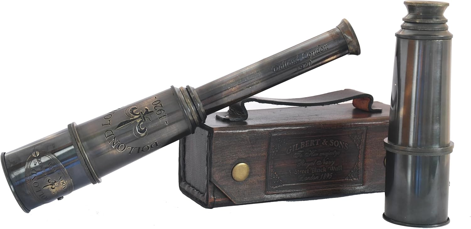 1920 Marine Telescope Collectible Décor Nautical Spyglass Antique Mounted Solid Brass 15 Inch Pirate Telescope (Dolland #1)