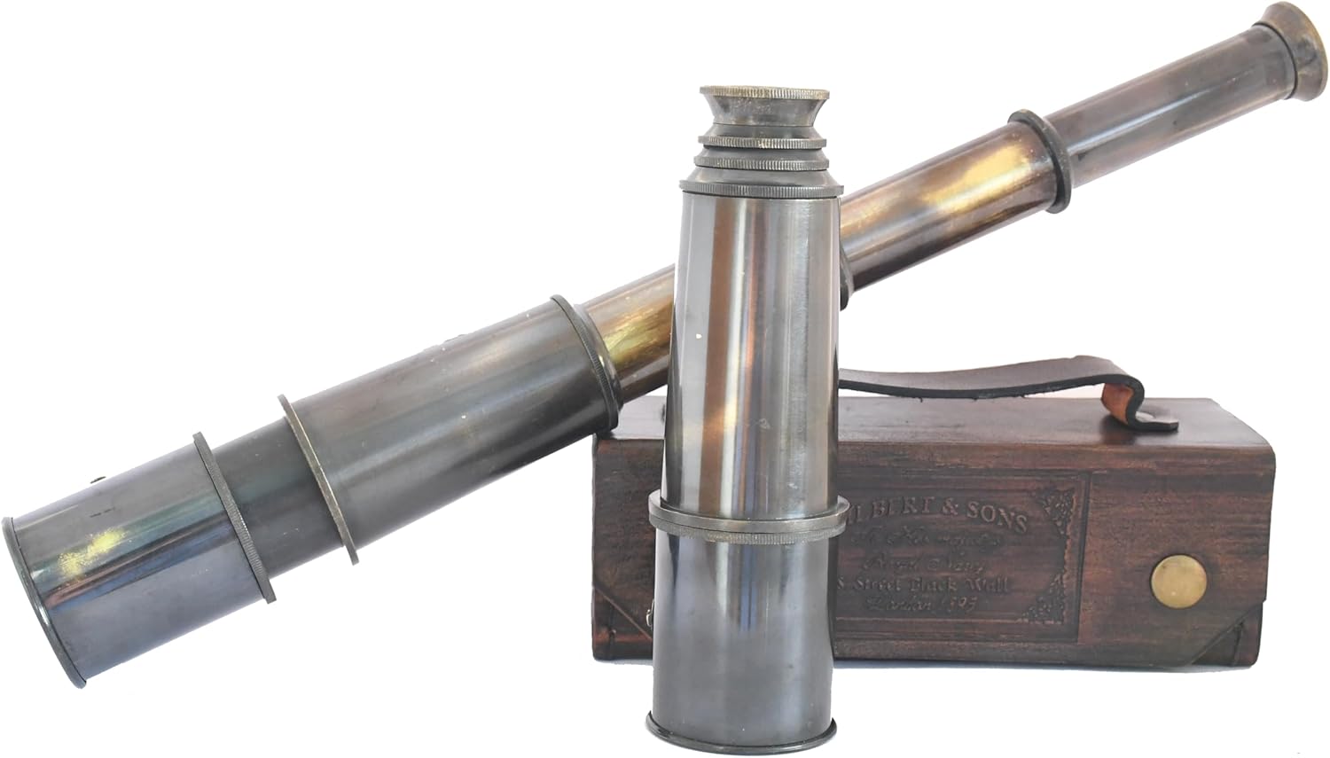 1920 Marine Telescope Collectible Décor Nautical Spyglass Antique Mounted Solid Brass 15 Inch Pirate Telescope (Dolland #1) - Image 2