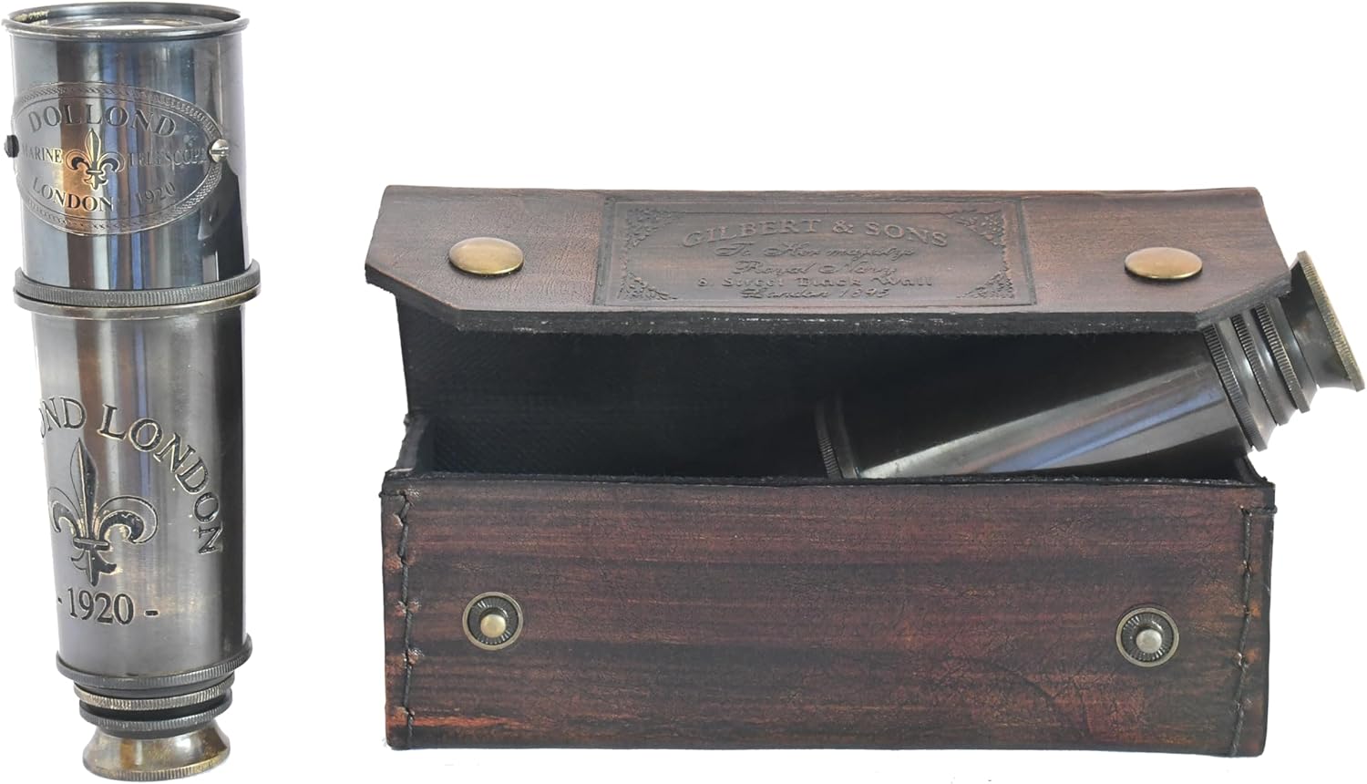 1920 Marine Telescope Collectible Décor Nautical Spyglass Antique Mounted Solid Brass 15 Inch Pirate Telescope (Dolland #1) - Image 3