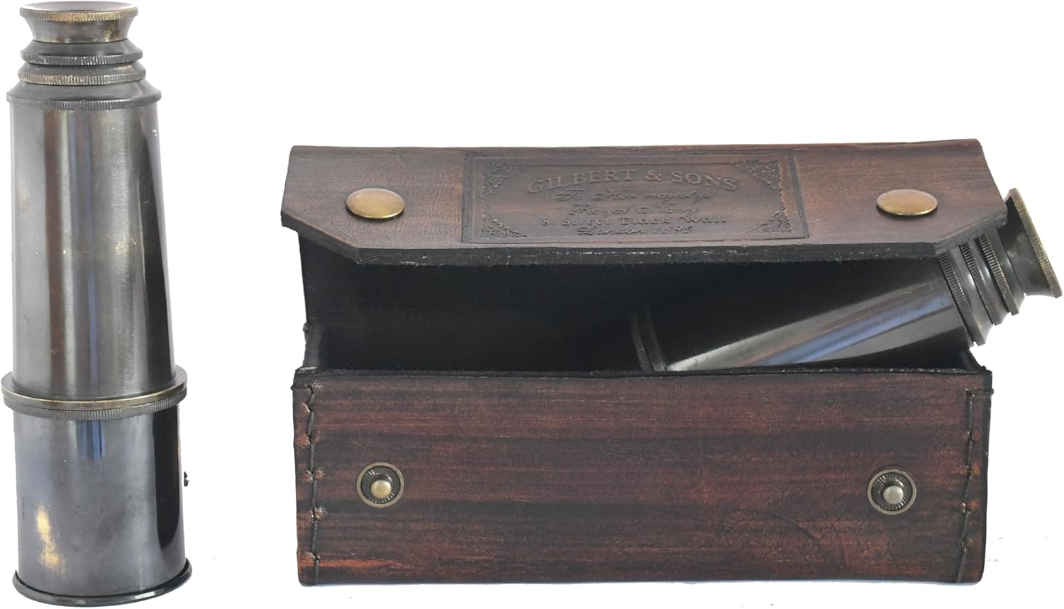 1920 Marine Telescope Collectible Décor Nautical Spyglass Antique Mounted Solid Brass 15 Inch Pirate Telescope (Dolland #1) - Image 5