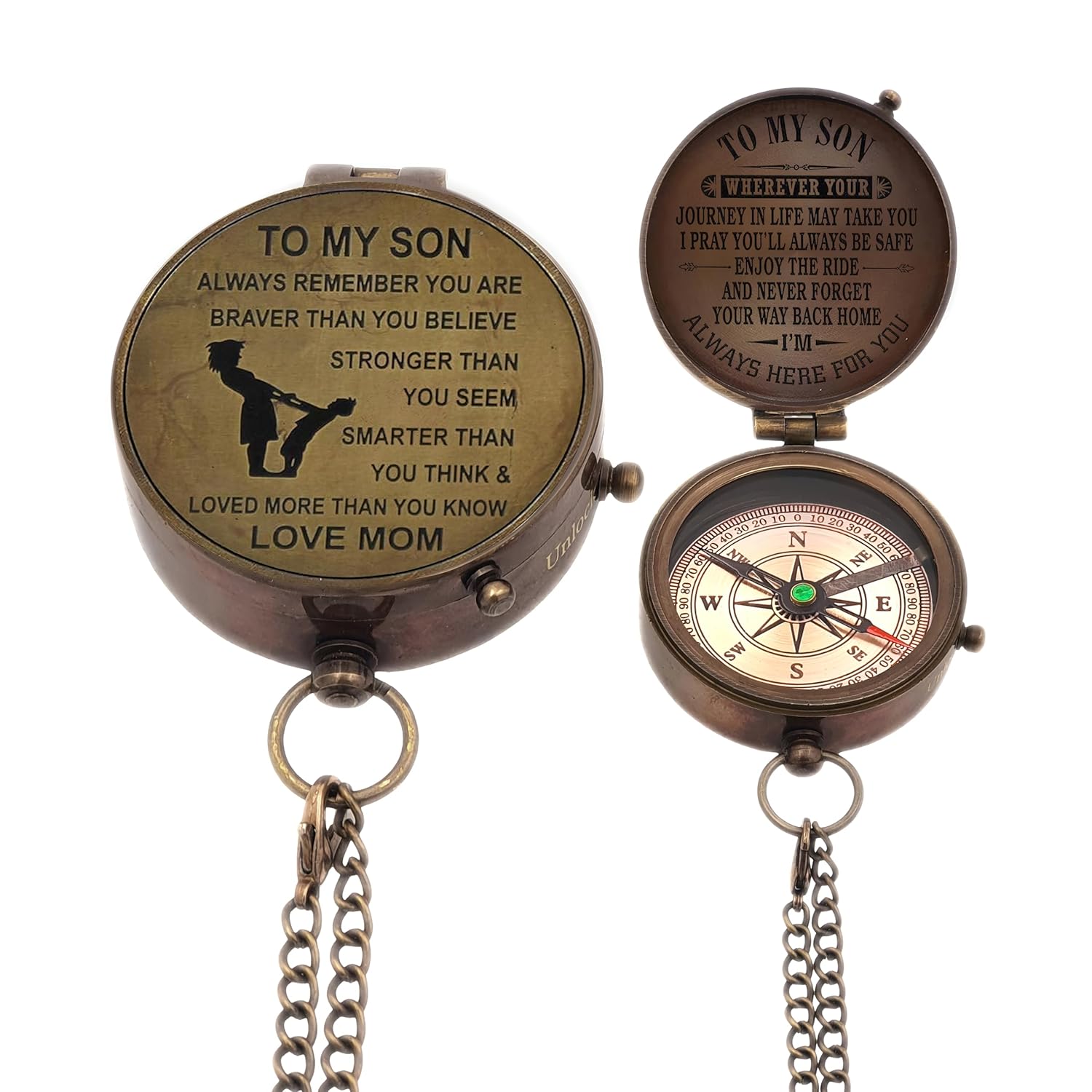 Personalized Son Gifts Compass with Leather Case Mom to Son Gifts – to My Son Love Mom – Mother to Son Gifts - Son Graduation Gifts, Son Birthday Gifts, Son Wedding Gifts - Image 8