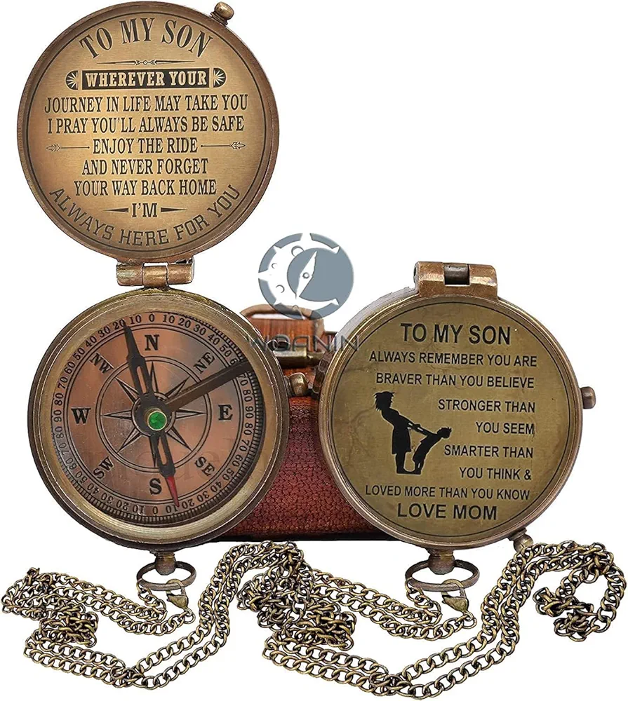 Personalized Son Gifts Compass with Leather Case Mom to Son Gifts – to My Son Love Mom – Mother to Son Gifts - Son Graduation Gifts, Son Birthday Gifts, Son Wedding Gifts - Image 7