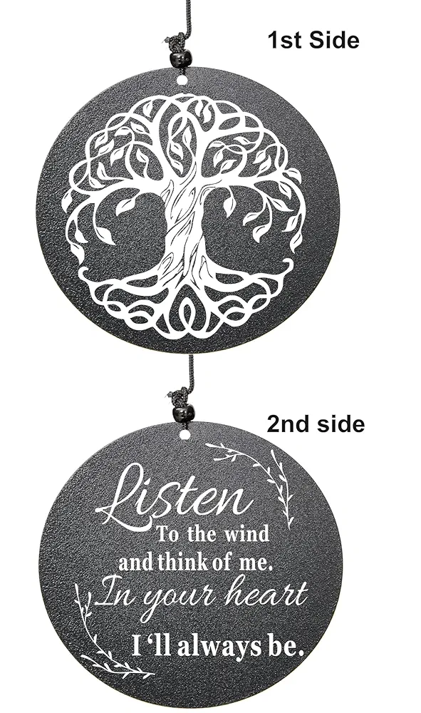 Sympathy Wind Chimes for Loss of Loved One, 40 Inch Memorial Wind Chimes for Loss of Loved Father/Mother/Lover, Commemorative Sympathy Bereavement Gifts for Condolences/Funeral (Black) - Image 5