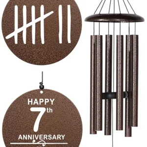NETAEX Personalized 1 to 50th Wind Chime - Traditional Windchime with 6 Copper Tubes, Gift for Husband, Wife and Couple