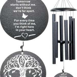 The Wind Chime CO Memorial Wind Chimes, 40" Inch Sympathy Wind Chimes Gift for The Loss of A Loved one, Home Decor Outdoor Garden, Soothing Melodic Tones (Personalized)