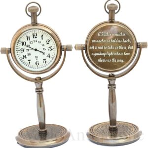 Engraved Dad Gifts Antique Desk Clock - Personalized Office Table Clock - Meaningful Gift for Dad - A for Father's Day