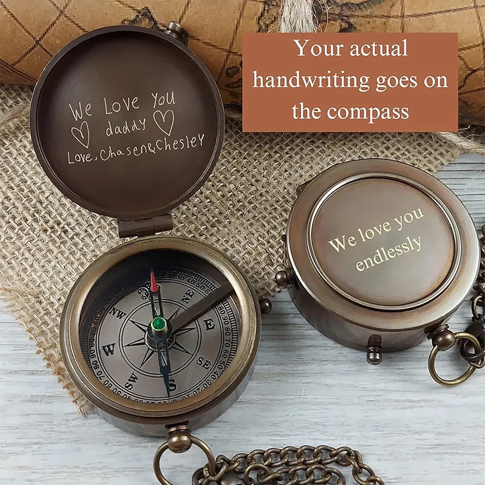 Compass with Special Engraved Greeting for Men/Him, Husband Gifts from Wife, Romantic Gift Ideas for Him/Her/Soldier/US Navy Seal Army - Image 3