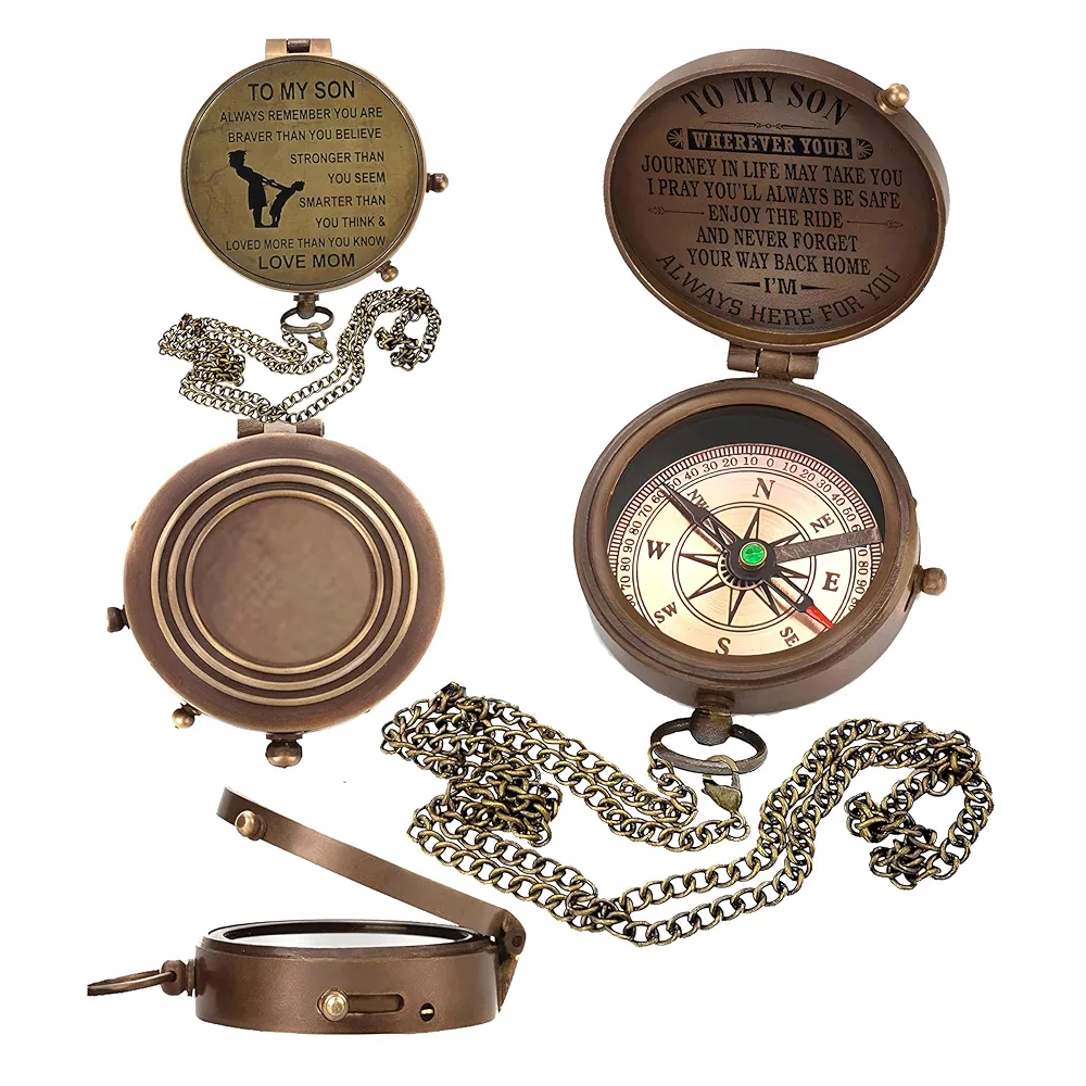 Personalized Son Gifts Compass with Leather Case Mom to Son Gifts – to My Son Love Mom – Mother to Son Gifts - Son Graduation Gifts, Son Birthday Gifts, Son Wedding Gifts - Image 5