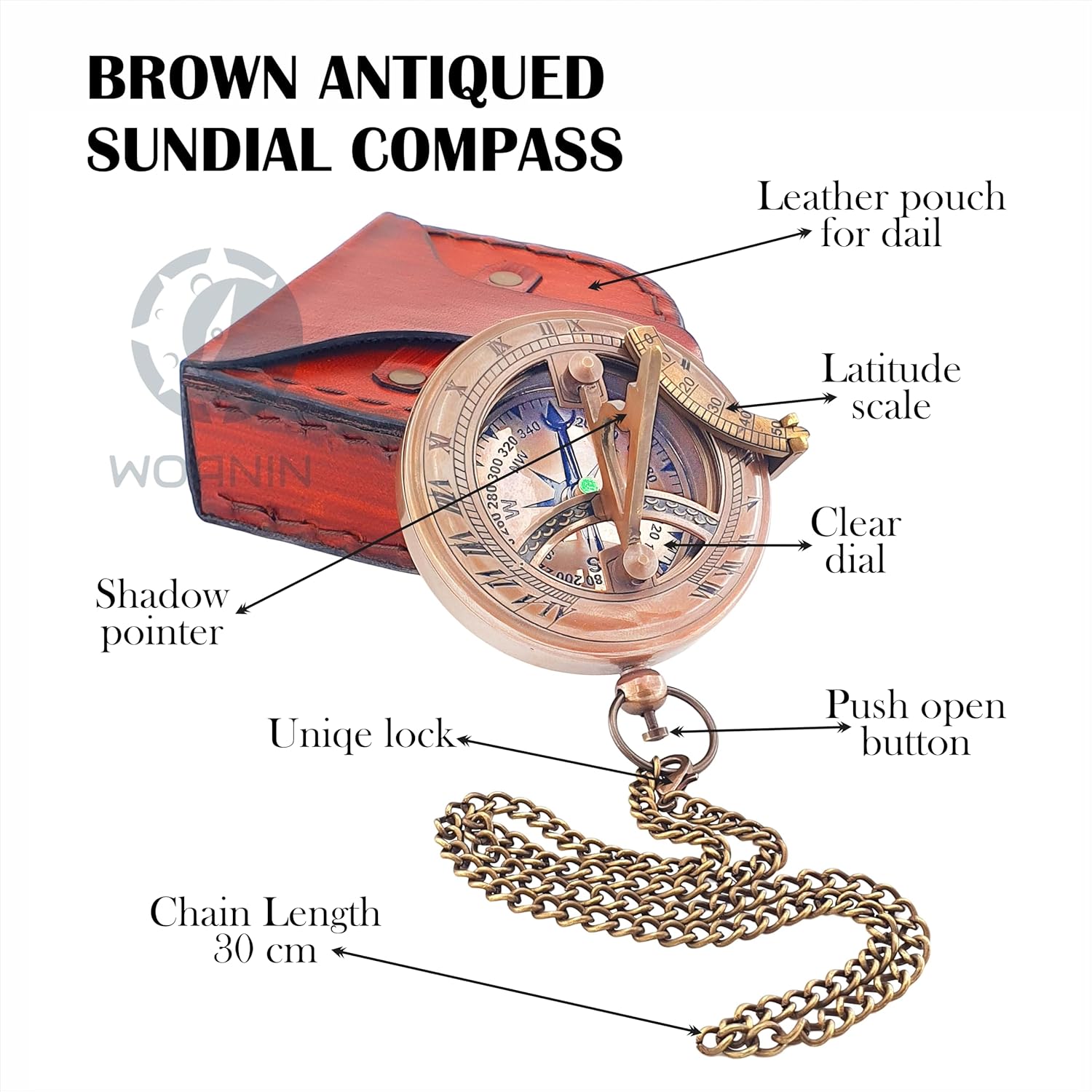 Son Gifts Mom and Dad, to My Son Compass Comes Grain Leather Case Brass Nautical - Personalized Sundial Compass, Birthday Gifts, Graduation Gifts - Image 8