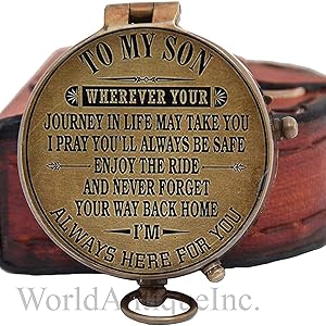 Engraved Bress Compass Gift To My Son - Image 4