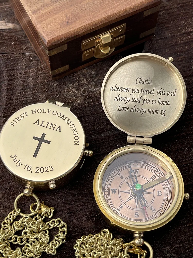 Compass with Special Engraved Greeting for Men/Him, Husband Gifts from Wife, Romantic Gift Ideas for Him/Her/Soldier/US Navy Seal Army - Image 8
