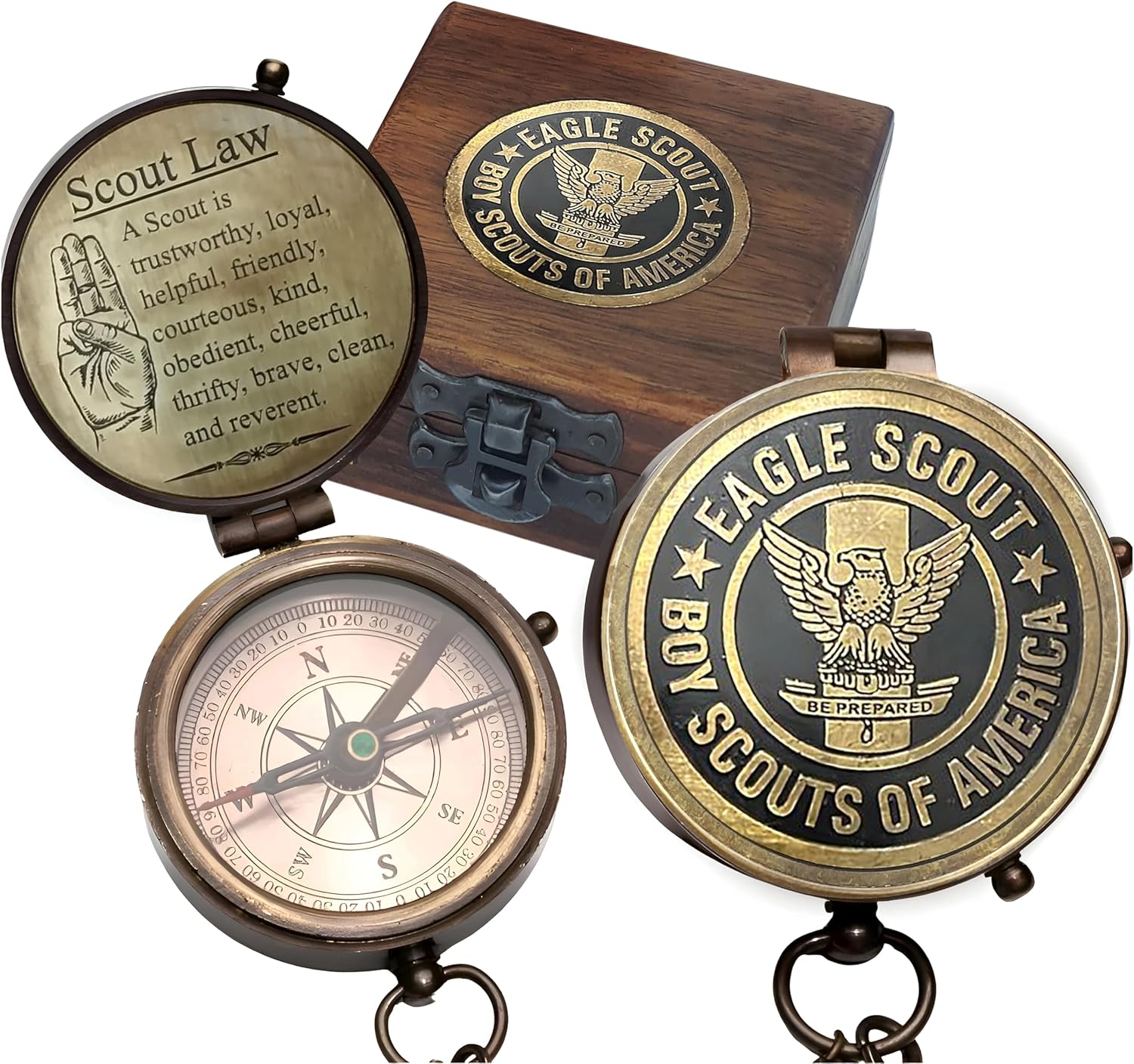 Boy Scout of America, Eagle Scout Compass Gift Compass with Wooden Case, Eagle, Scaut of America, Graduation, Eagle Ceremony