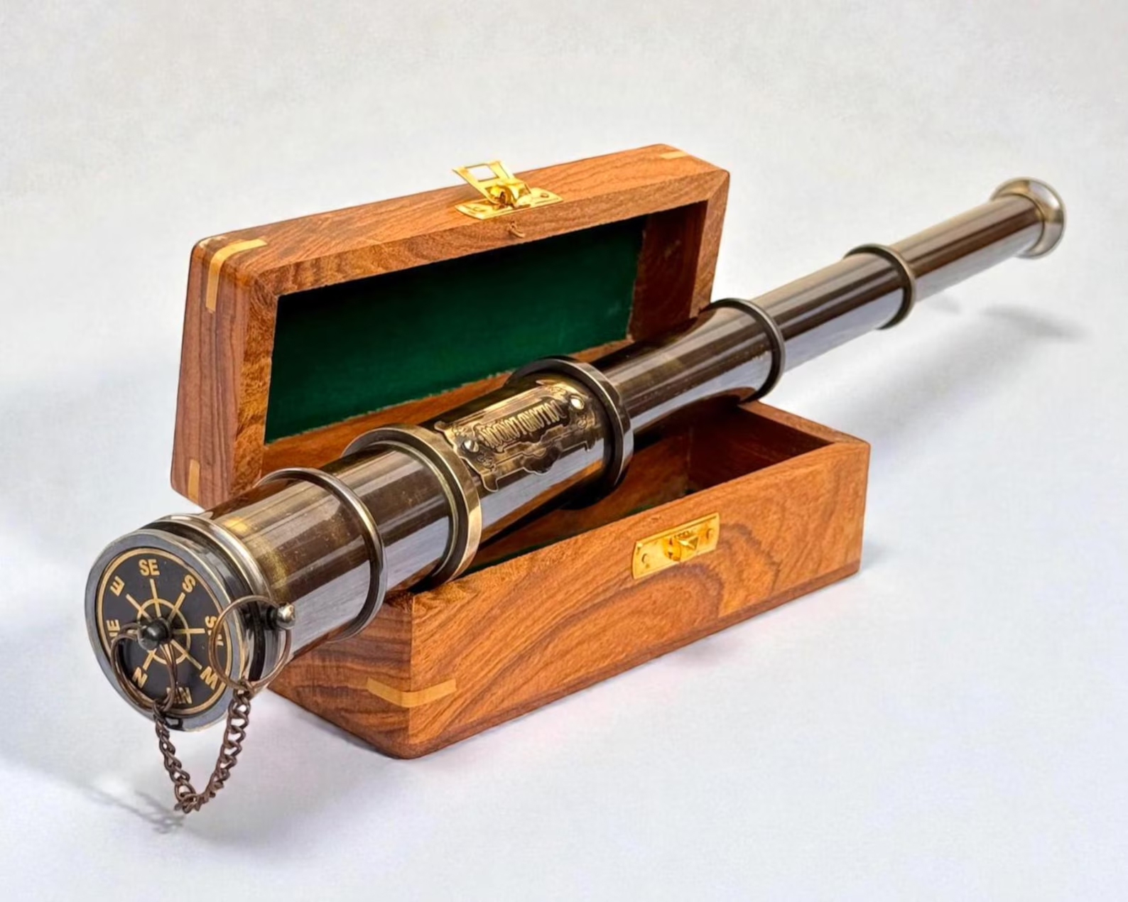 Brass Telescope, Engraved Spyglass, Christmas Gift, Pirate Telescope, Fathers Day Gift, Gift For Husband, Son Gift, Steampunk Gift