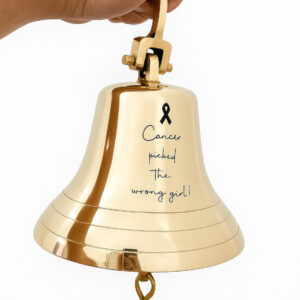 Personalized Brass Bell | Conqueror of Cancer | Cancer Survivor Gift | Inspirational Gift for Cancer Warriors | Hope and Strength Keepsake 3INCH